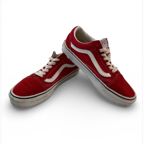 Vans Shoes - Vans Old Skool Red & White Classic Canvas Sneakers Women 6.5 Men 5 Unisex